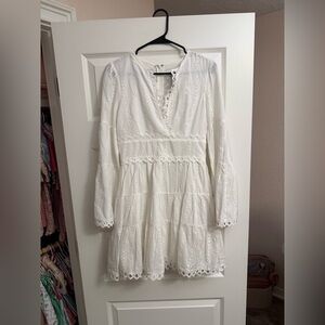 Lost + Wander White Long Sleeve Dress